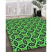 Patterned Dark Forest Green Rug in Family Room, pat2497grn