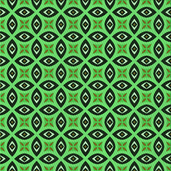 Round Patterned Dark Forest Green Rug, pat2497grn