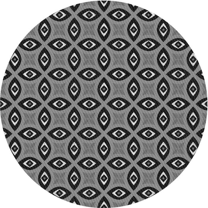 Square Patterned Charcoal Black Rug, pat2497gry