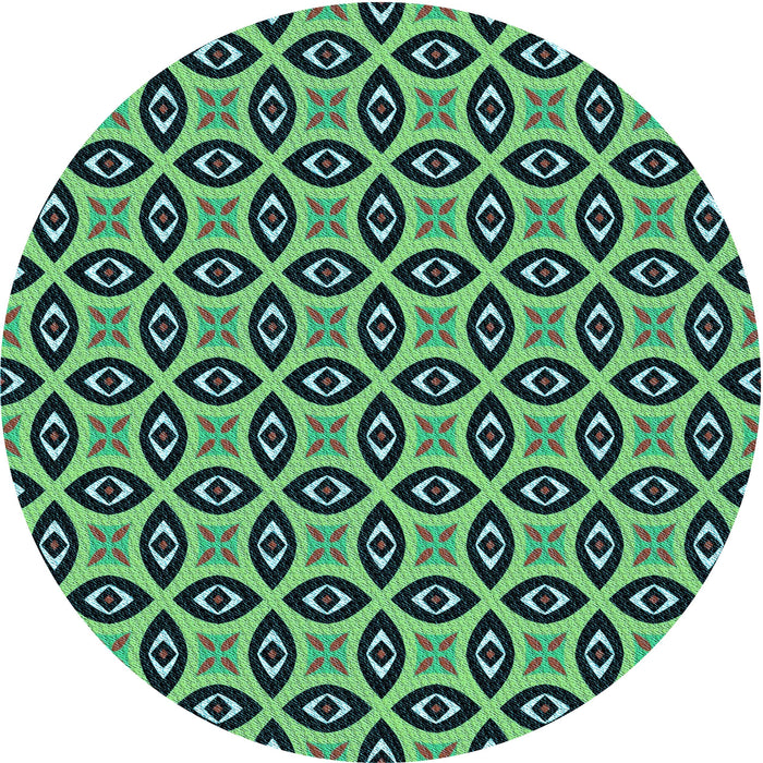 Square Patterned Green Rug, pat2497lblu