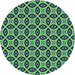 Square Patterned Green Rug, pat2497lblu