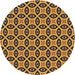 Square Patterned Orange Rug, pat2497org