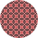 Square Patterned Deep Red Rug, pat2497rd