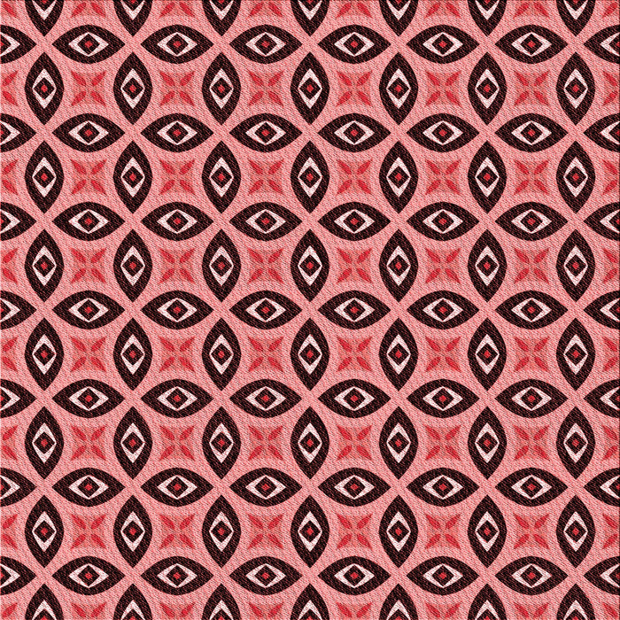 Round Patterned Deep Red Rug, pat2497rd