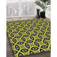 Patterned Charcoal Black Novelty Rug, pat2497