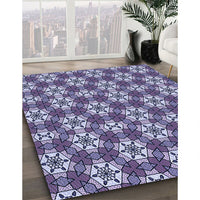 Patterned Blue Rug, pat2498blu