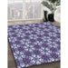 Patterned Blue Rug in Family Room, pat2498blu