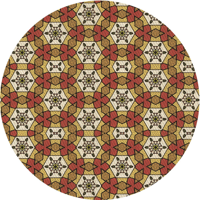 Square Patterned Red Brown Rug, pat2498brn