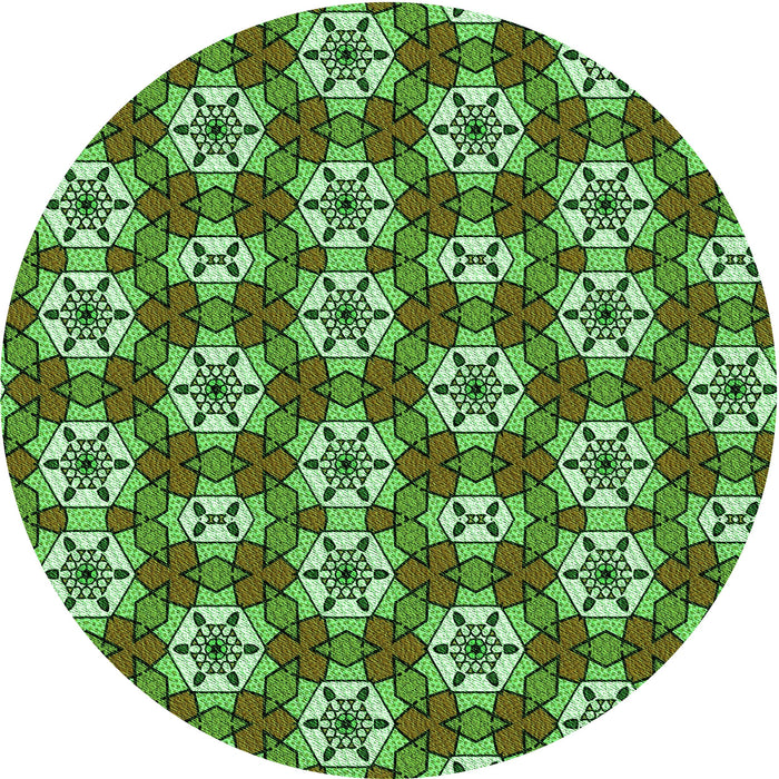 Square Patterned Green Rug, pat2498grn