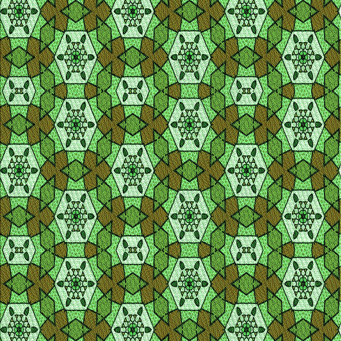 Machine Washable Transitional Green Rug, wshpat2498grn