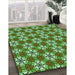 Machine Washable Transitional Green Rug in a Family Room, wshpat2498grn