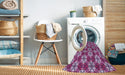 Machine Washable Transitional Dark Magenta Purple Rug in a Washing Machine, wshpat2498pur