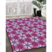 Patterned Dark Magenta Purple Rug in Family Room, pat2498pur