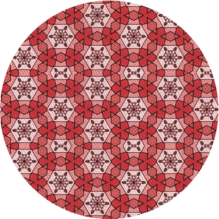 Square Patterned Light Coral Pink Rug, pat2498rd