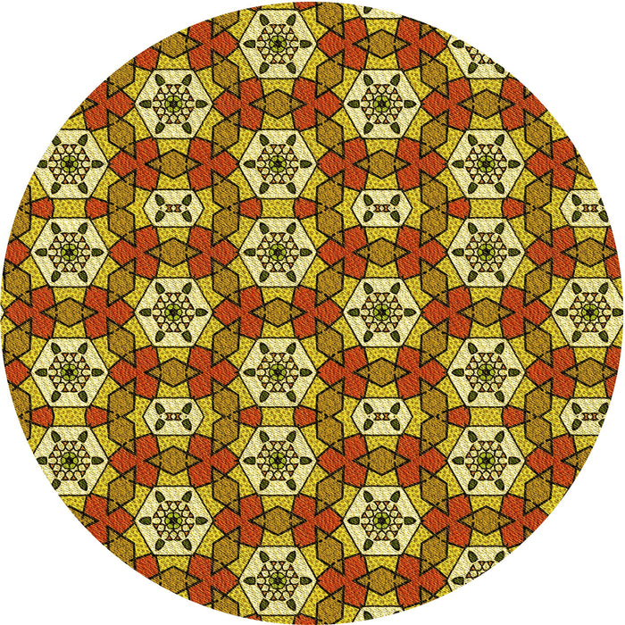 Square Machine Washable Transitional Saffron Red Rug in a Living Room, wshpat2498yw