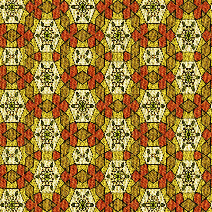 Patterned Saffron Red Rug, pat2498yw