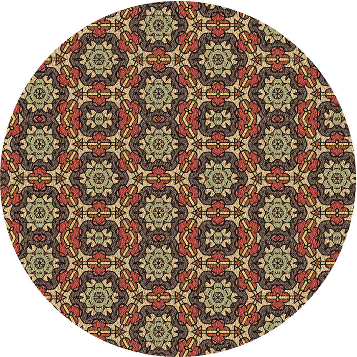 Square Patterned Peru Brown Rug, pat2499brn