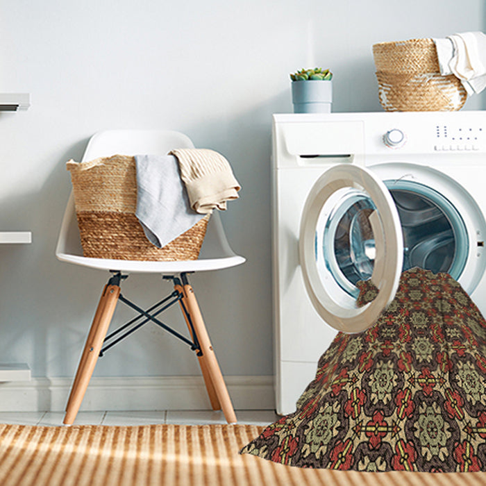 Machine Washable Transitional Peru Brown Rug in a Washing Machine, wshpat2499brn
