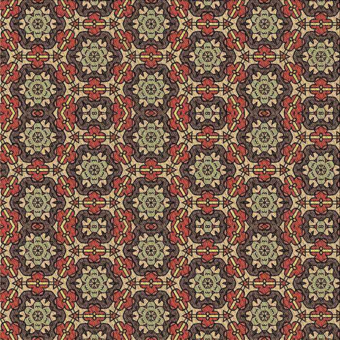 Round Patterned Peru Brown Rug, pat2499brn