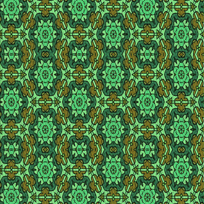 Patterned Dark Forest Green Rug, pat2499grn