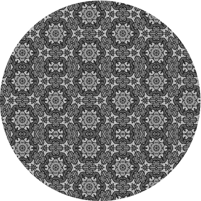 Square Patterned Dark Gray Rug, pat2499gry