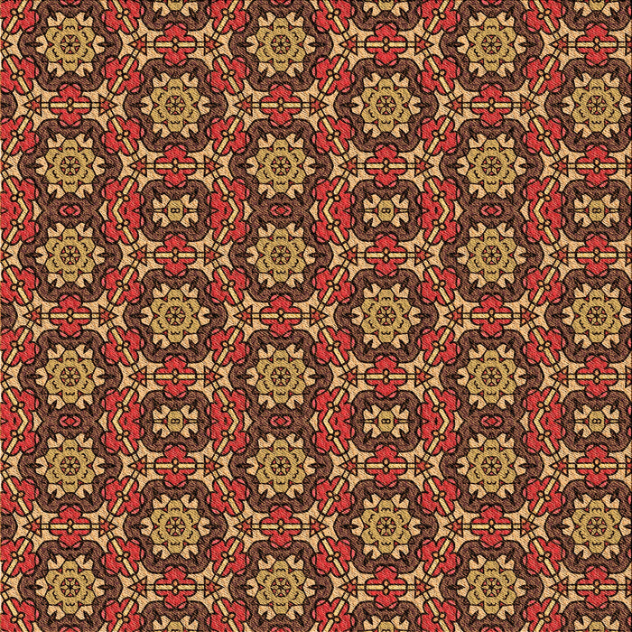 Round Patterned Orange Rug, pat2499org