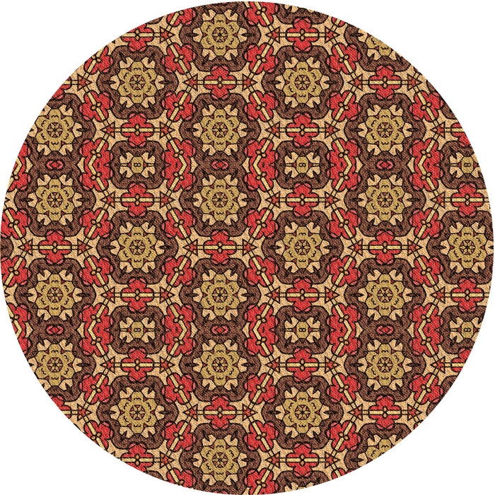 Square Patterned Orange Rug, pat2499org