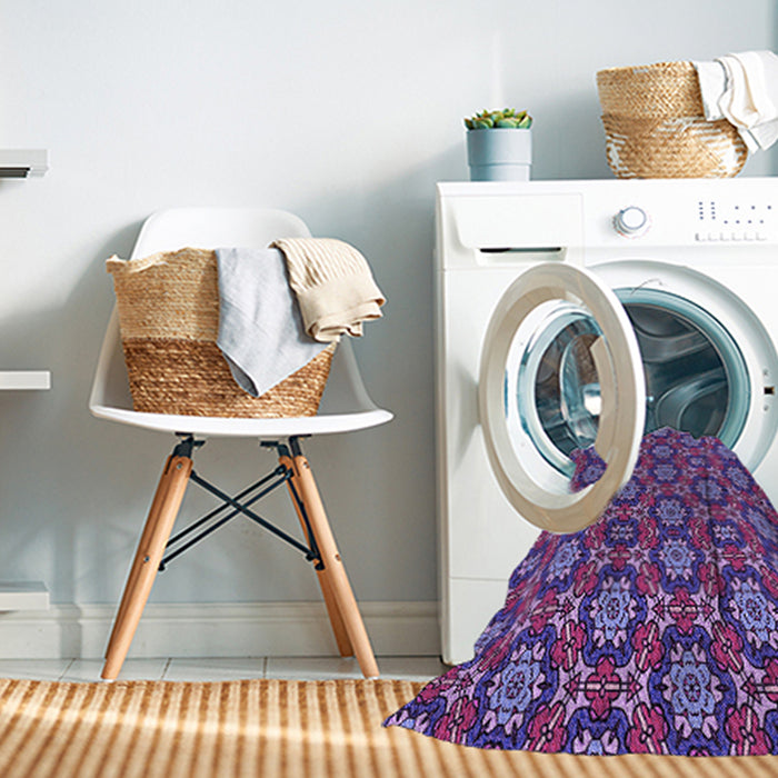 Machine Washable Transitional Purple Rug in a Washing Machine, wshpat2499pur