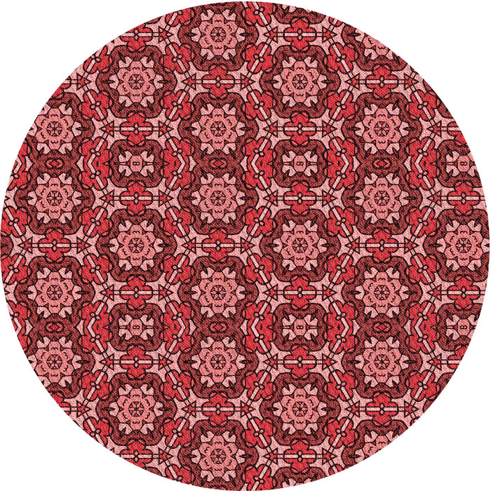 Square Patterned Cranberry Red Rug, pat2499rd