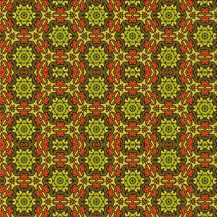 Round Patterned Red Rug, pat2499yw