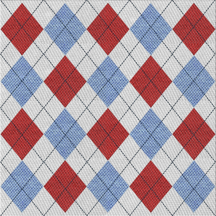 Square Patterned Pale Blue Novelty Rug, pat249