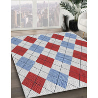 Patterned Pale Blue Novelty Rug, pat249