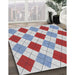 Patterned Pale Blue Novelty Rug in Family Room, pat249