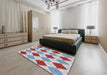 Patterned Pale Blue Novelty Rug in a Bedroom, pat249