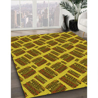 Patterned Dark Bronze Brown Rug, pat25yw