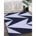 Patterned Night Blue Rug in Family Room, pat250blu