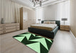 Patterned Light Green Rug in a Bedroom, pat250grn