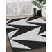 Patterned Midnight Gray Rug in Family Room, pat250gry