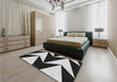 Patterned Midnight Gray Rug in a Bedroom, pat250gry