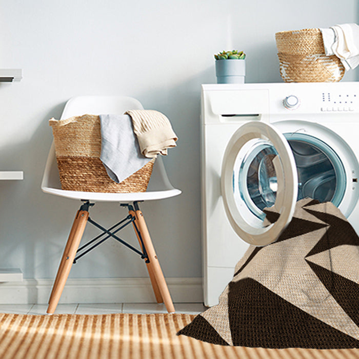 Machine Washable Transitional Black Brown Rug in a Washing Machine, wshpat250org