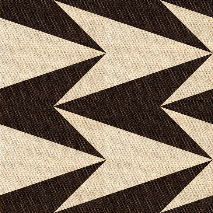 Round Patterned Black Brown Rug, pat250org