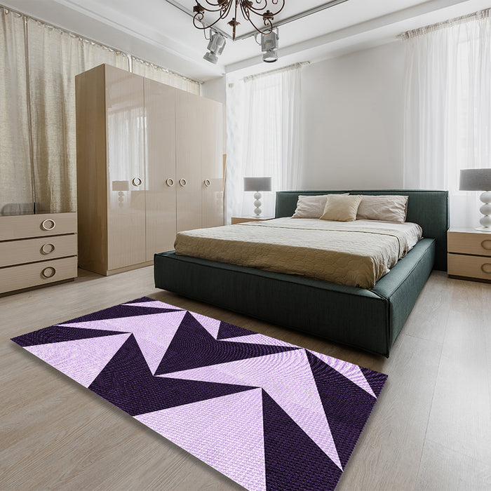 Patterned Blossom Pink Rug in a Bedroom, pat250pur