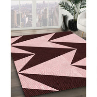 Patterned Baby Pink Rug, pat250rd