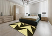 Patterned Midnight Gray Rug in a Bedroom, pat250yw