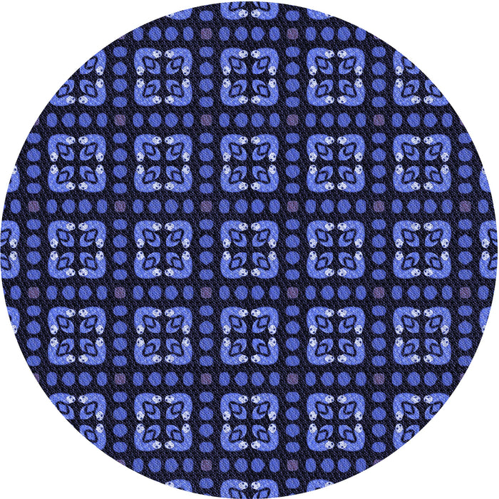 Square Patterned Night Blue Rug, pat2500blu