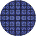 Square Patterned Night Blue Rug, pat2500blu