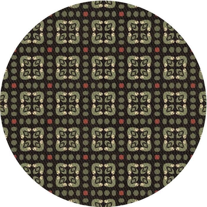 Square Patterned Midnight Gray Rug, pat2500brn