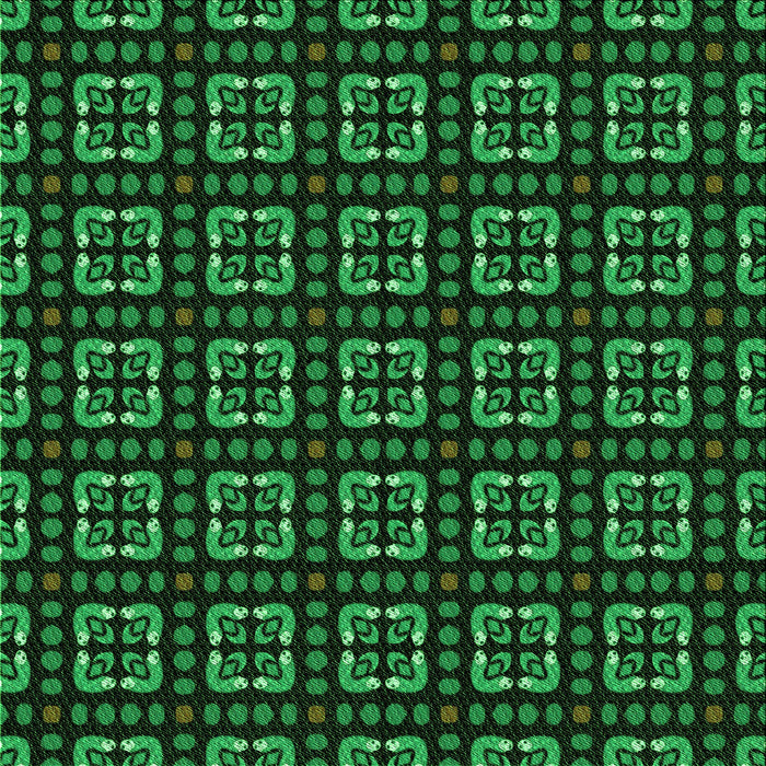 Round Patterned Black Rug, pat2500grn