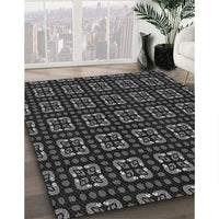 Patterned Midnight Gray Rug, pat2500gry