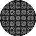 Square Patterned Midnight Gray Rug, pat2500gry